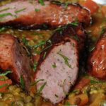 Sausages with Curried Puy Lentils Recipe Featured Image - Thumbnail Image