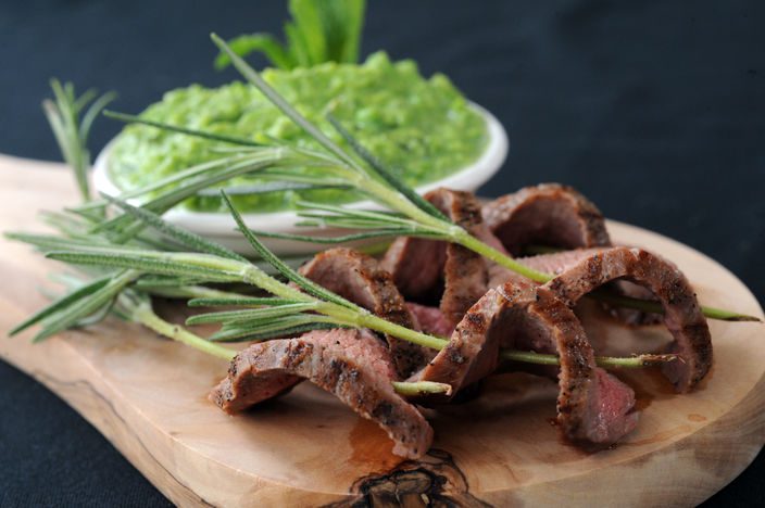 Rosemary Lamb Kebabs with Pea &#038; Mint Dip Featured Image - Full Image