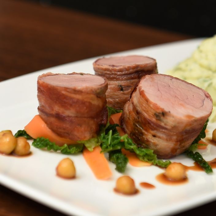 Prosciutto Crudo Rolled Pork Fillet with Apple Gravy Featured Image - Full Image