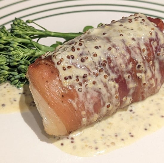 Read Monkfish Wrapped in Prosciutto Crudo with a White Wine and Mustard Sauce