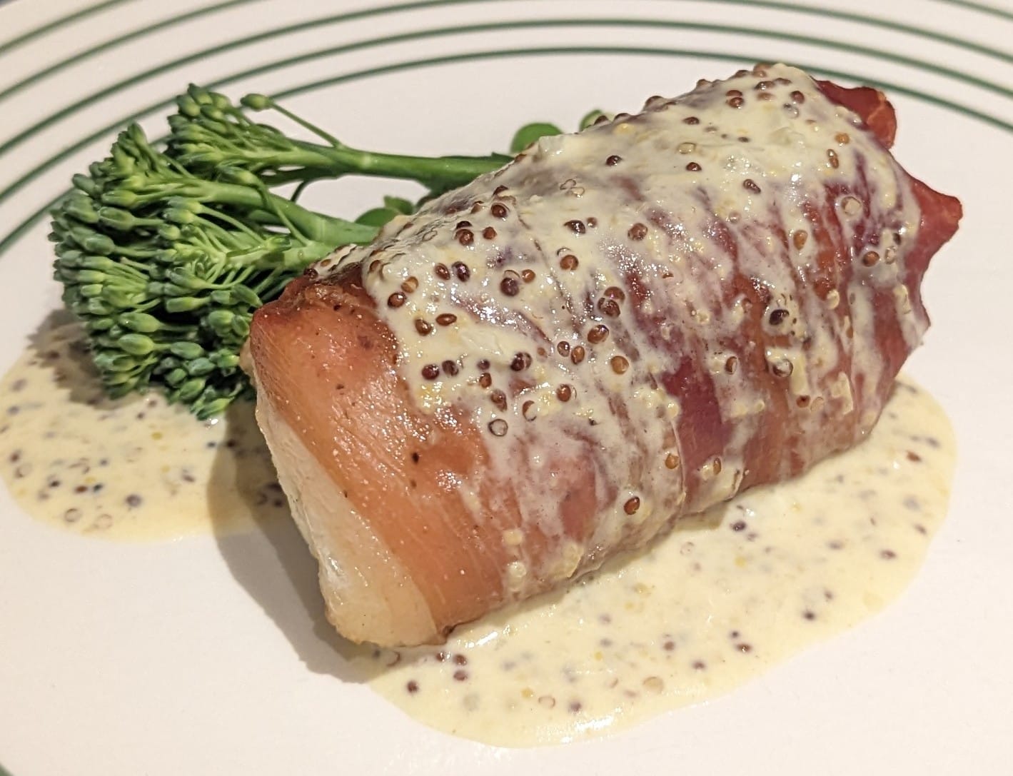 Monkfish Wrapped in Prosciutto Crudo with a White Wine and Mustard Sauce Featured Image - Full Image