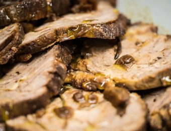 Slices of cooked Pork Loin